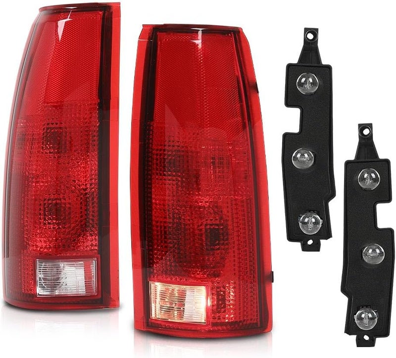 GPLUS Tail Lights Assembly w/Bulb,Comaptible with Chevy GMC C/K 1500 2500 3500,Fit Chevy Silverado 1988-1999,Fit Chevy Blazer 1992-1994, Red Left&Right Luces Traseras, Faros Traseros Rear Lamps - Image 1